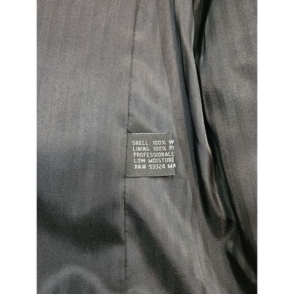 Monsieur Adolfo Mens 46 L 2 Button Wool Herringbone Tweed Sports Coat Blazer - Picture 5 of 12